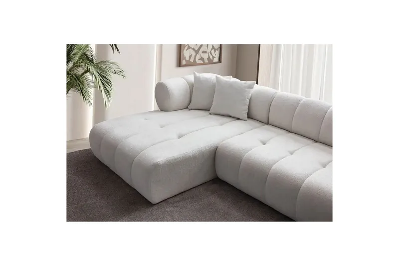 Mississauga Sofa med divan 3-seter - Hvit - Møbler - Sofaer - Sofa med sjeselong