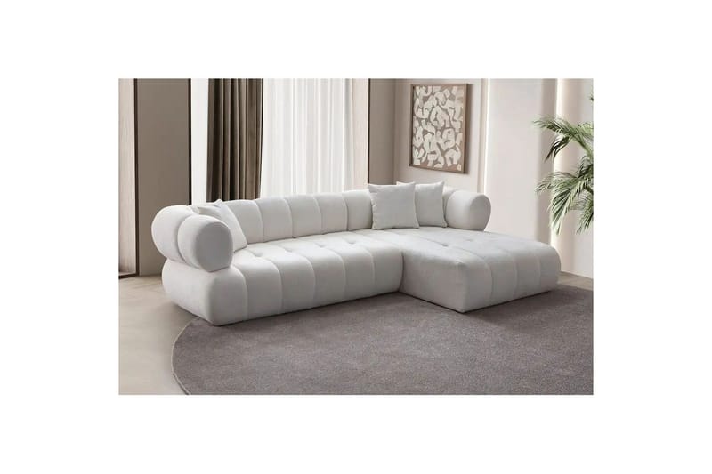Mississauga Sofa med divan 3-seter - Hvit - Møbler - Sofaer - Sofa med sjeselong