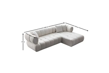 Mississauga Sofa med divan 3-seter - Hvit - Møbler - Sofaer - Sofa med sjeselong