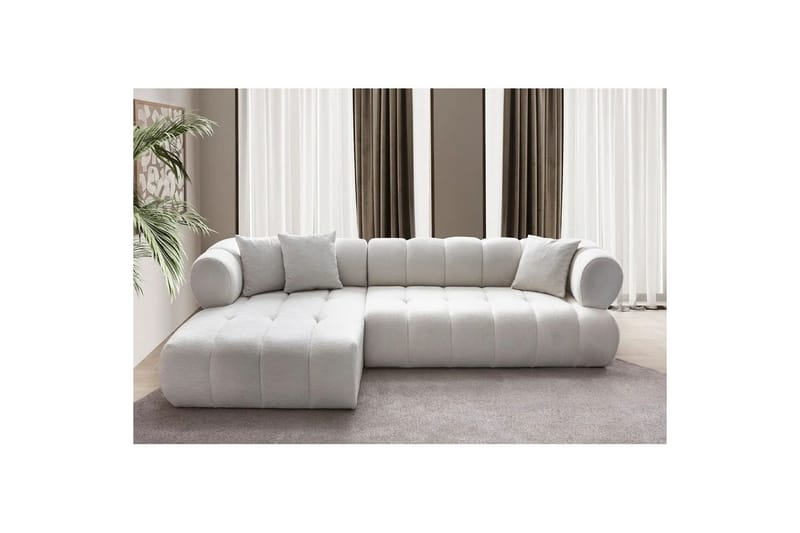 Mississauga Sofa med divan 3-seter - Hvit - Møbler - Sofaer - Sofa med sjeselong