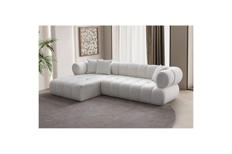 Mississauga Sofa med divan 3-seter - Hvit - Møbler - Sofaer - Sofa med sjeselong
