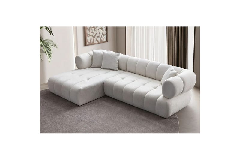 Mississauga Sofa med divan 3-seter - Hvit - Møbler - Sofaer - Sofa med sjeselong