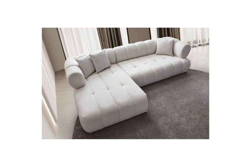 Mississauga Sofa med divan 3-seter - Hvit - Møbler - Sofaer - Sofa med sjeselong