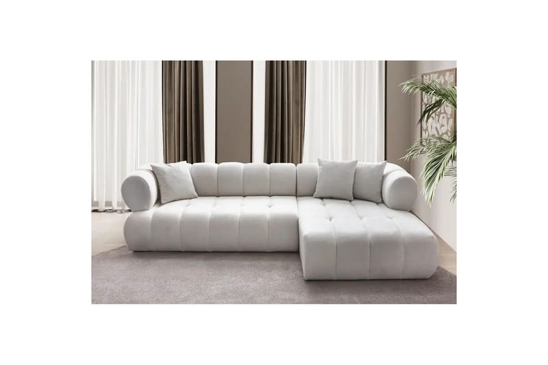 Mississauga Sofa med divan 3-seter - Hvit - Møbler - Sofaer - Sofa med sjeselong