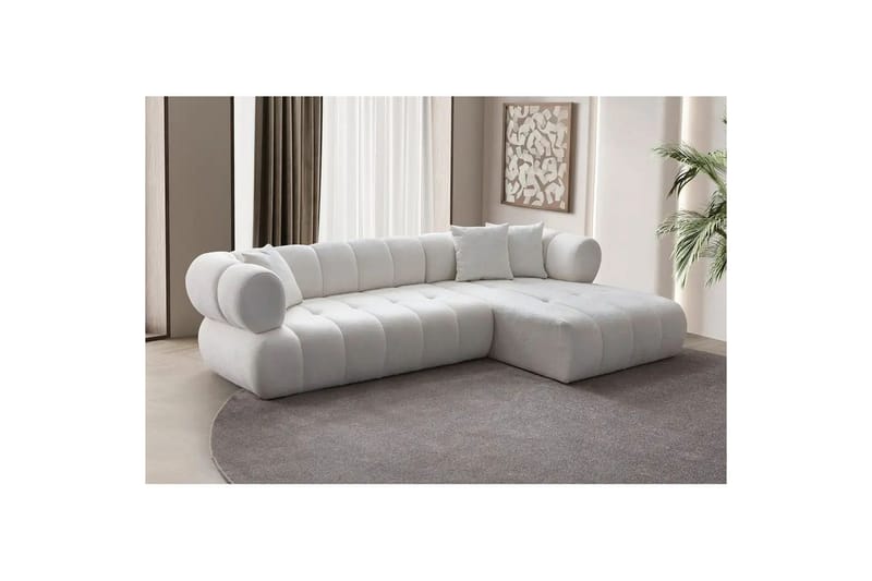Mississauga Sofa med divan 3-seter - Hvit - Møbler - Sofaer - Sofa med sjeselong