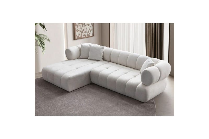 Mississauga Sofa med divan 3-seter - Hvit - Møbler - Sofaer - Sofa med sjeselong