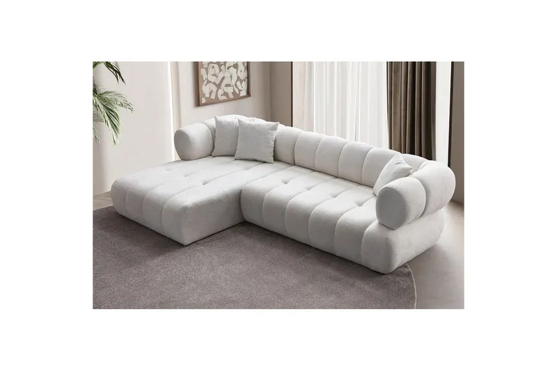 Mississauga Sofa med divan 3-seter - Hvit - Møbler - Sofaer - Sofa med sjeselong