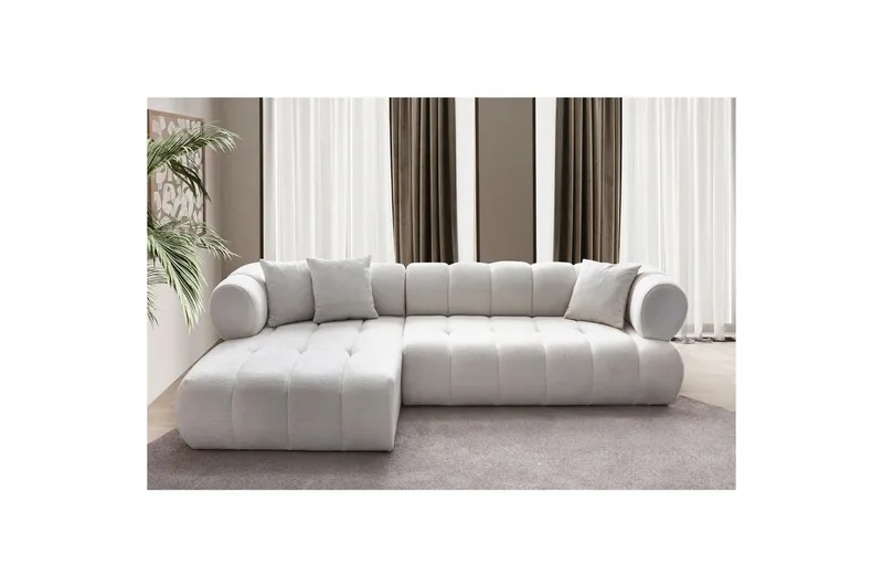 Mississauga Sofa med divan 3-seter - Hvit - Møbler - Sofaer - Sofa med sjeselong