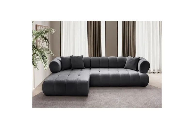 Mississauga Sofa med divan 3-seter - Mørkgrå - Møbler - Sofaer - Sofa med sjeselong