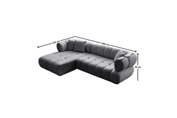 Mississauga Sofa med divan 3-seter - Mørkgrå - Møbler - Sofaer - Sofa med sjeselong