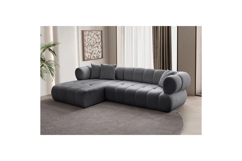 Mississauga Sofa med divan 3-seter - Mørkgrå - Møbler - Sofaer - Sofa med sjeselong