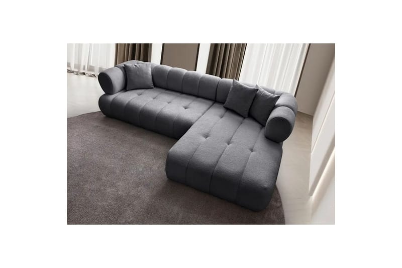 Mississauga Sofa med divan 3-seter - Mørkgrå - Møbler - Sofaer - Sofa med sjeselong