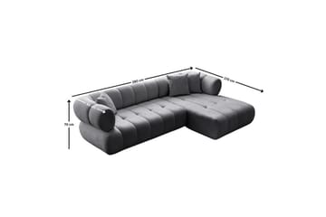 Mississauga Sofa med divan 3-seter - Mørkgrå - Møbler - Sofaer - Sofa med sjeselong