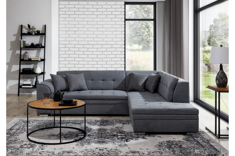 Moclino Sofa med Sjeselong Høyre - Grå - Møbler - Sofaer - Sofa med sjeselong