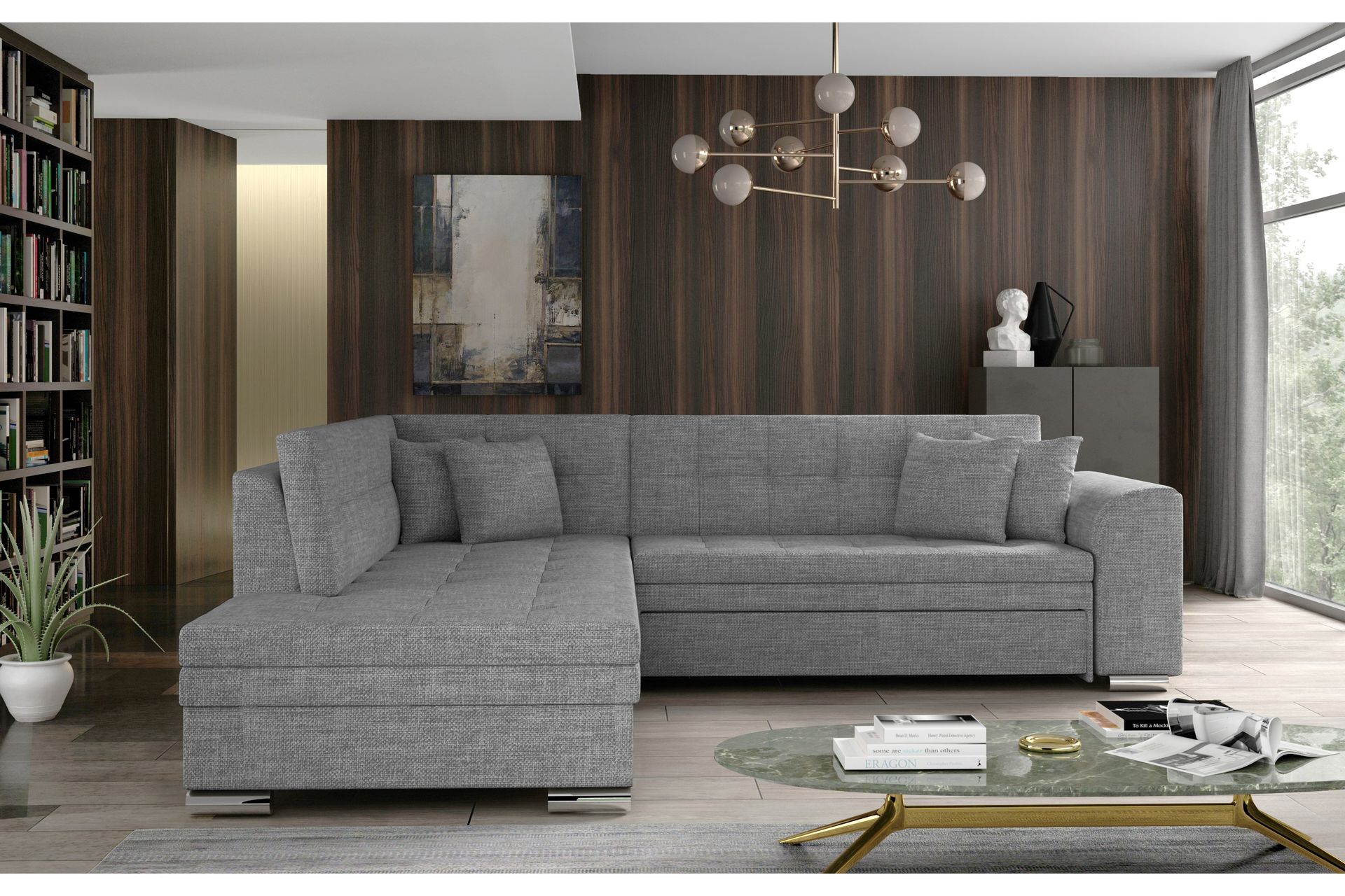 Moclino Sofa med Sjeselong Venstre - Grå - Møbler - Sofaer - Sofa med sjeselong