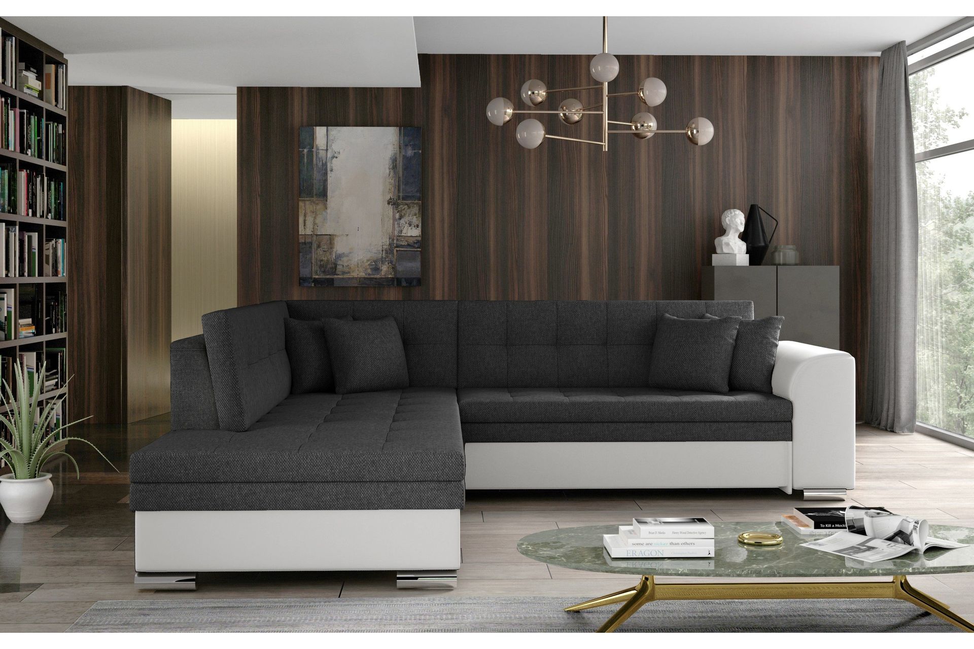 Moclino Sofa med Sjeselong Venstre - Grå/Hvit