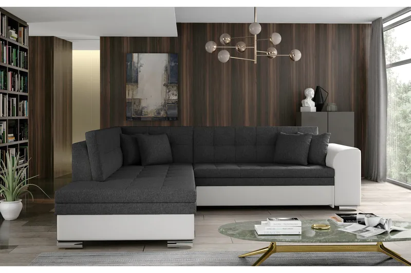 Moclino Sofa med Sjeselong Venstre, Grå/Hvit