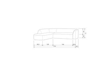 Mooli Sofa med Sjeselong 3-seter - Grå/Svart - Møbler - Sofaer - Sofa med sjeselong - 3 seters sofa med divan