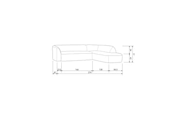 Mooli Sofa med Sjeselong 3-seter - Naturmelange - Møbler - Sofaer - Sofa med sjeselong