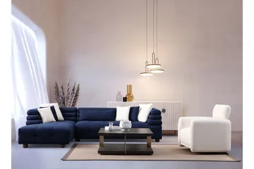 Namarta 4-seters Sofa med Divan - Mørkeblå - Møbler - Sofaer - Sofa med sjeselong