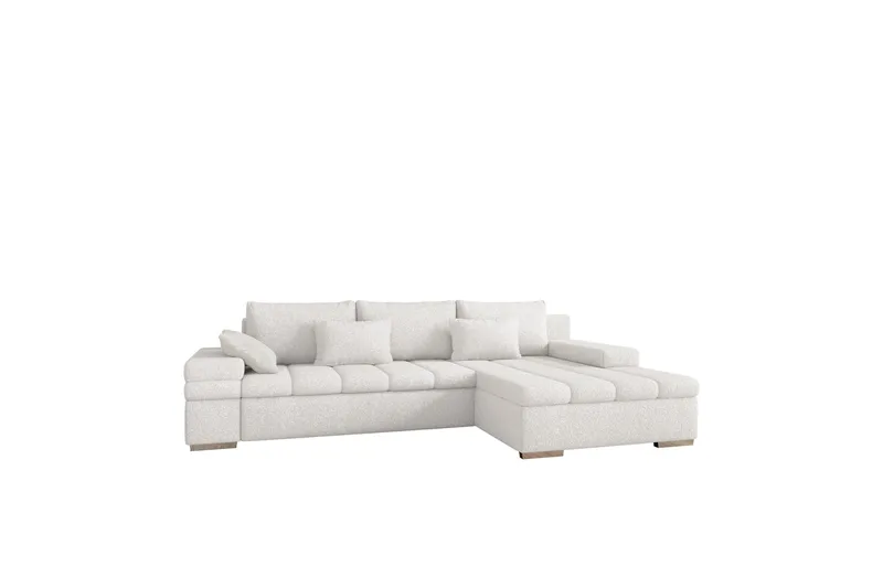 Naoma Sofa med Sjeselong 3-seter, Hvit