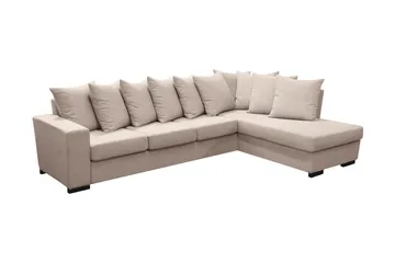 Nebraska Divansofa 4-seter Høyre Konvoluttputer - Beige - Møbler - Sofaer - Sofa med sjeselong