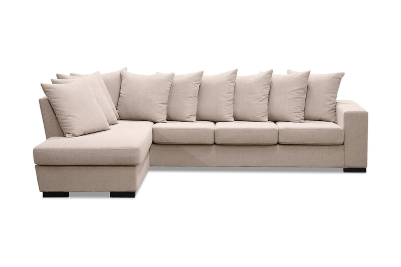 Nebraska Divansofa 4-seter Venstre Konvoluttputer - Beige - Sofa med sjeselong - 4 seters sofa med divan