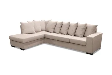 Nebraska Divansofa 4-seter Venstre Konvoluttputer - Beige - Møbler - Sofaer - Sofa med sjeselong