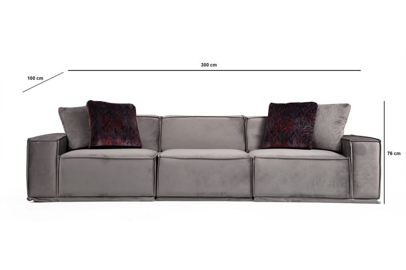 Nightcap Sofa m. Divan 3-seters - Grå - Møbler - Sofaer - Sofa 3 seter