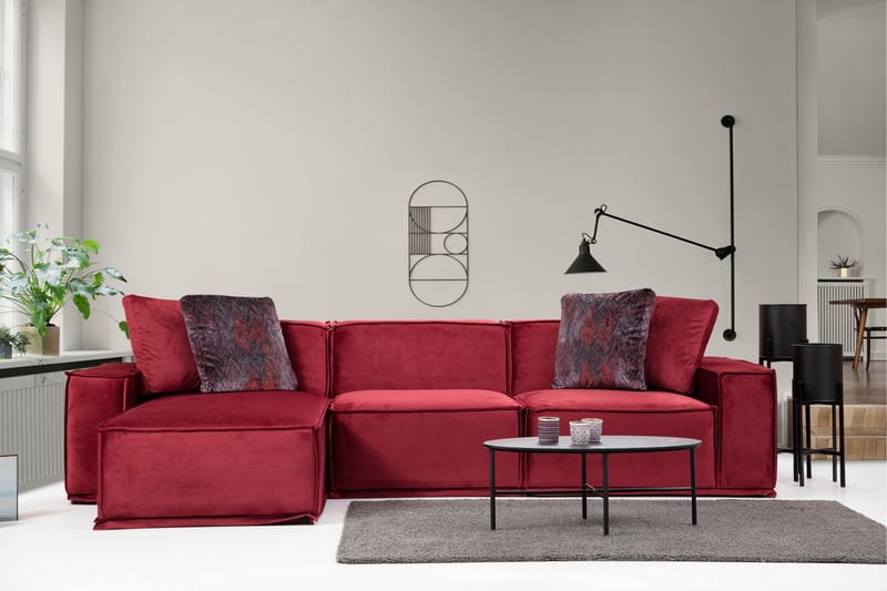 Nightcap Sofa m. Divan 4-seters - Burgundy - Møbler - Sofaer - Sofa med sjeselong