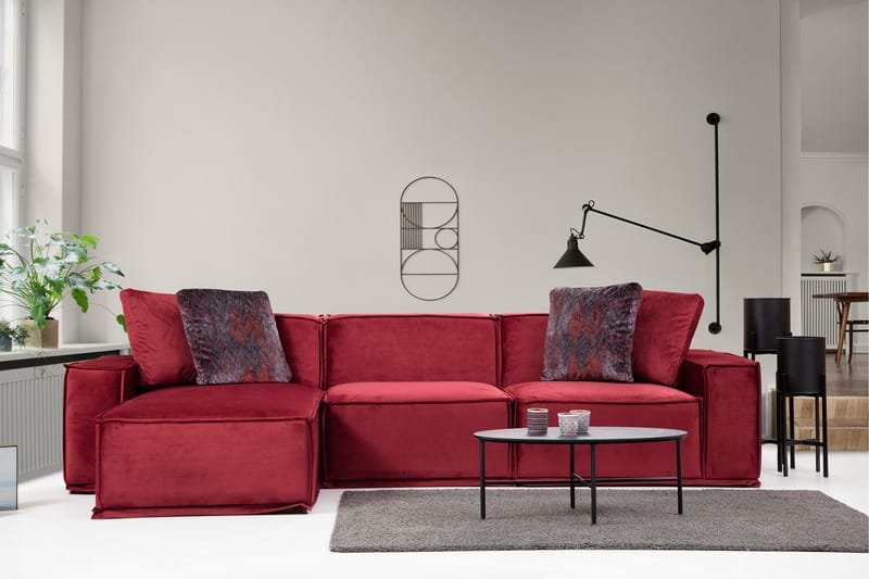 Nightcap Sofa m. Divan 4-seters - Burgundy - Sofa med sjeselong - 4 seters sofa med divan