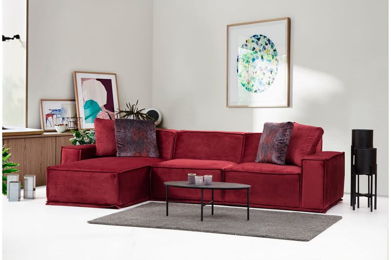 Nightcap Sofa m. Divan 4-seters - Burgundy - Sofa med sjeselong - 4 seters sofa med divan