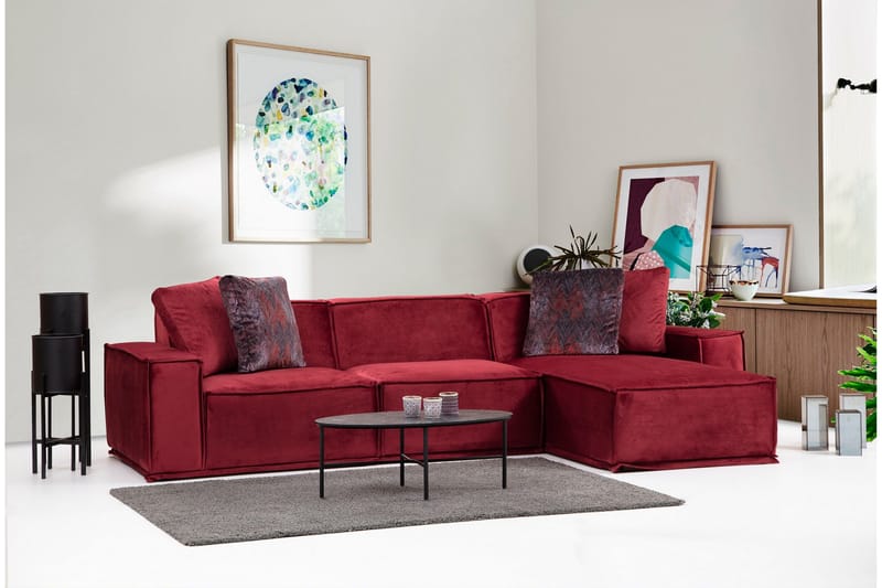 Nightcap Sofa m. Divan 4-seters - Burgundy - Møbler - Sofaer - Sofa med sjeselong