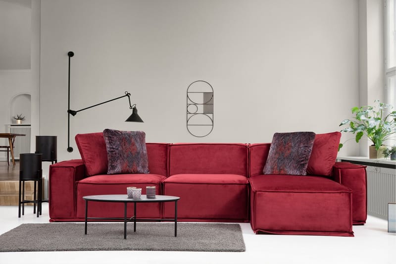 Nightcap Sofa m. Divan 4-seters - Burgundy - Møbler - Sofaer - Sofa med sjeselong