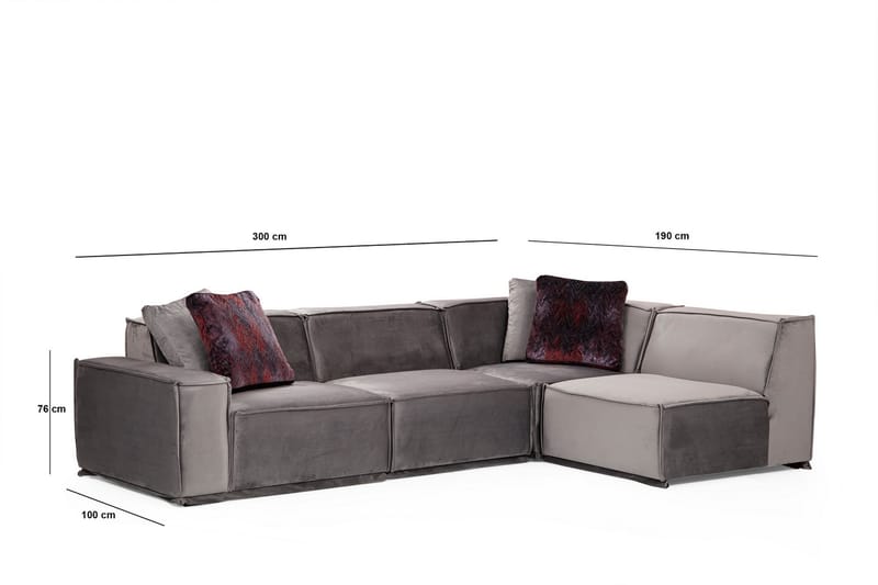 Nightcap Sofa m. Divan 4-seters - Grå - Møbler - Sofaer - Hjørnesofa