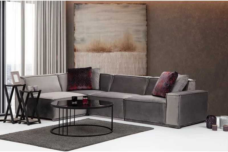 Nightcap Sofa m. Divan 4-seters - Grå - Møbler - Sofaer - Hjørnesofa