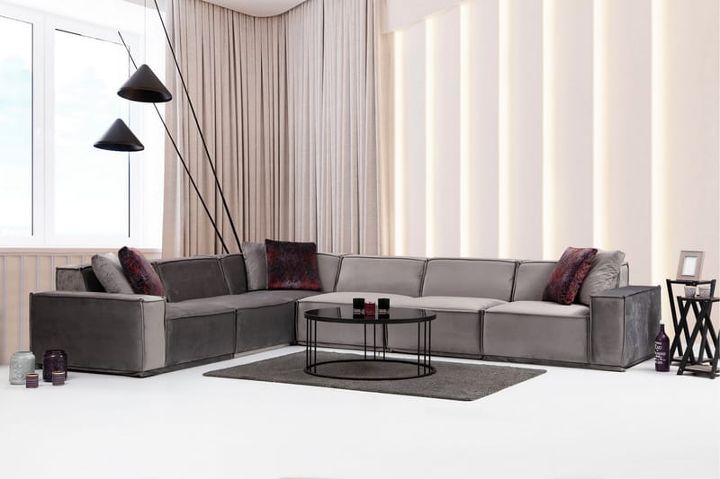 Nightcap Sofa m. Divan 6-seters - Grå - Møbler - Sofaer - Hjørnesofa