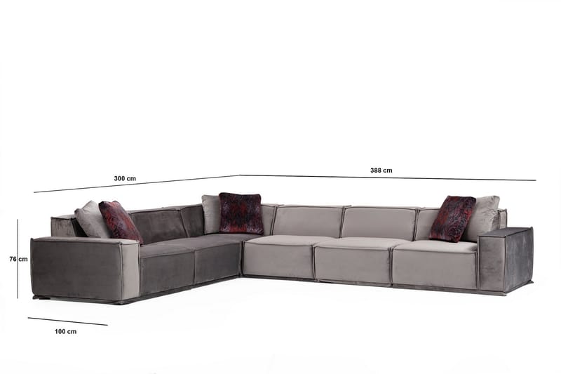 Nightcap Sofa m. Divan 6-seters - Grå - Møbler - Sofaer - Hjørnesofa