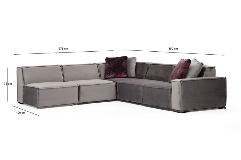 Nightcap Sofa m. Divan 6-seters - Grå - Møbler - Sofaer - Skinnsofaer