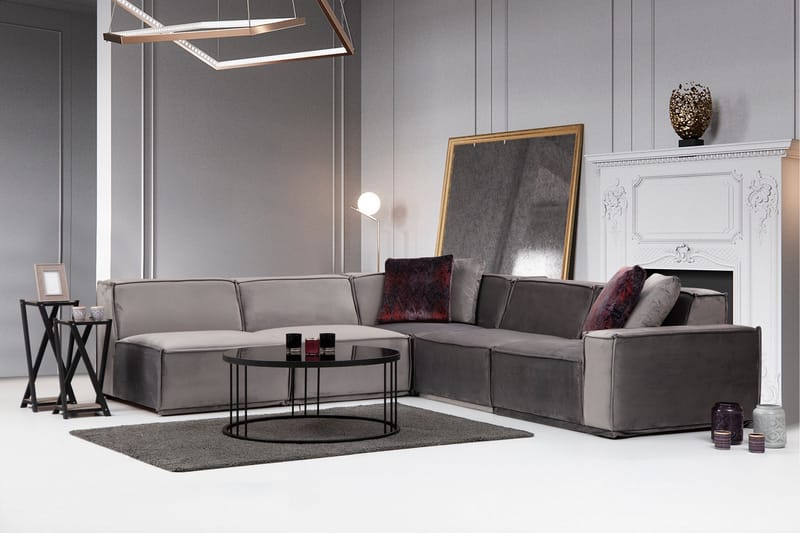 Nightcap Sofa m. Divan 6-seters - Grå - Møbler - Sofaer - Skinnsofaer