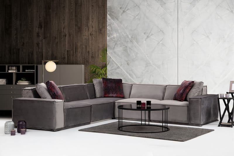 Nightcap Sofa m. Divan 6-seters - Grå - Møbler - Sofaer - Hjørnesofa