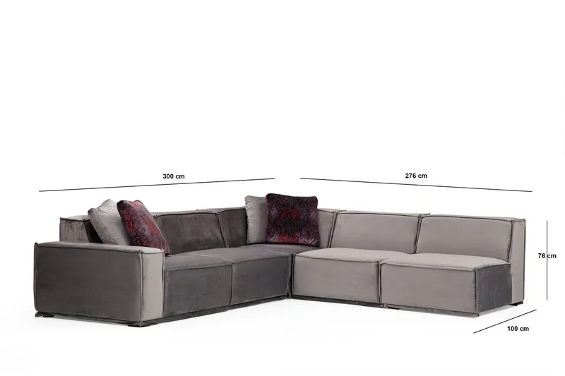 Nightcap Sofa m. Divan 6-seters - Grå - Møbler - Sofaer - Hjørnesofa