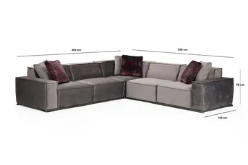 Nightcap Sofa m. Divan 6-seters - Grå - Møbler - Sofaer - Hjørnesofa