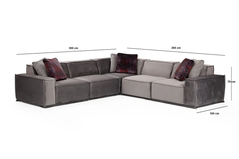 Nightcap Sofa m. Divan 6-seters - Grå - Møbler - Sofaer - Hjørnesofa