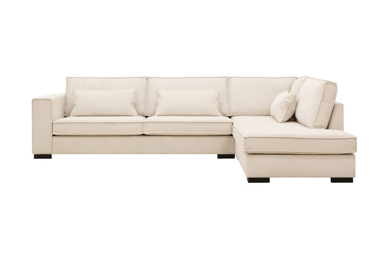 Nova 4-seters Høyrevendt L-formet Sjeselongsofa i Manchester - Beige - Møbler - Sofaer - Sofa med sjeselong