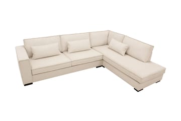 Nova 4-seters Høyrevendt L-formet Sjeselongsofa i Manchester - Beige - Møbler - Sofaer - Sofa med sjeselong
