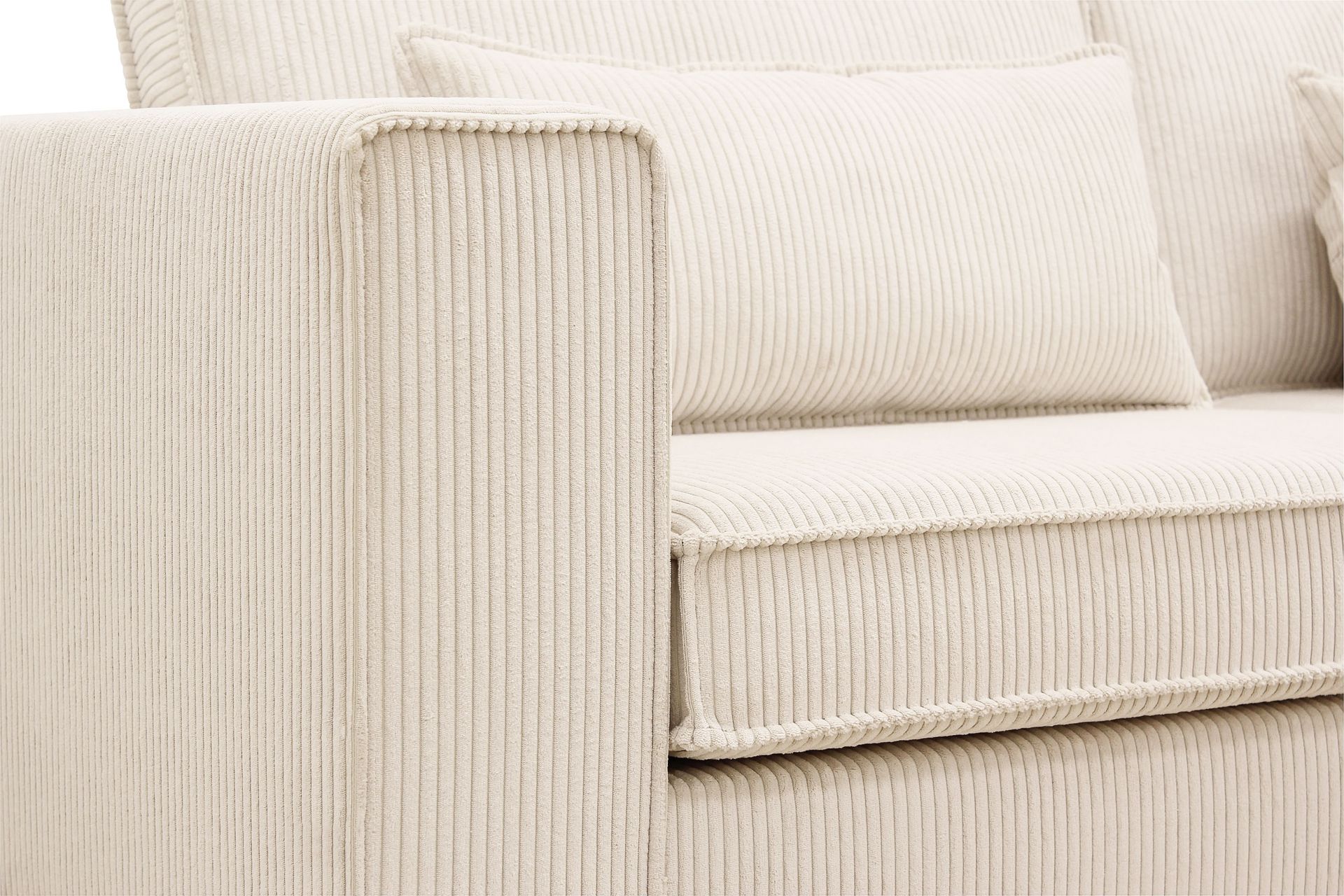 Nova 4-seters Høyrevendt L-formet Sjeselongsofa i Manchester - Beige - Møbler - Sofaer - Sofa med sjeselong