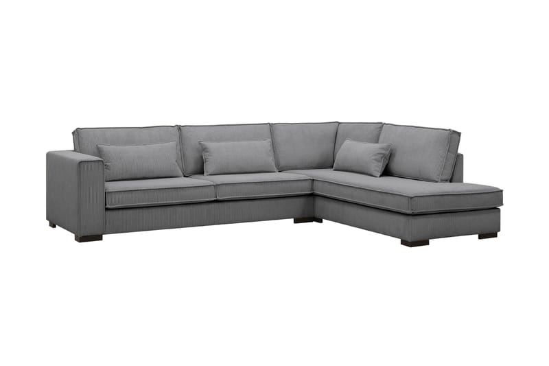 Nova 4-seters Høyrevendt L-formet Sjeselongsofa i Manchester - Mørk grå - Møbler - Sofaer - Sofa med sjeselong