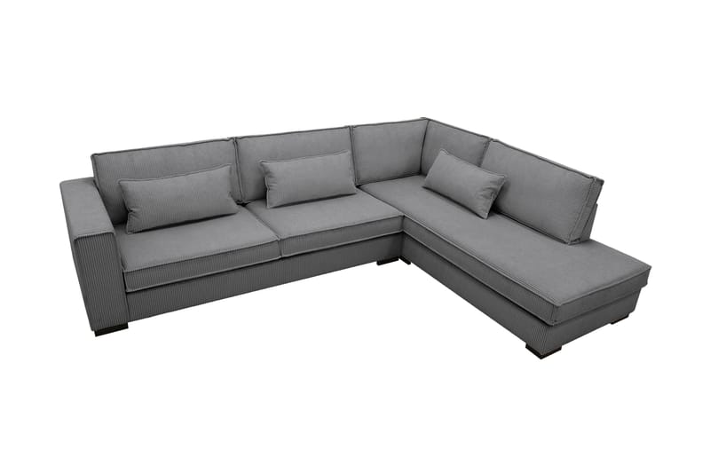 Nova 4-seters Høyrevendt L-formet Sjeselongsofa i Manchester - Mørk grå - Møbler - Sofaer - Sofa med sjeselong