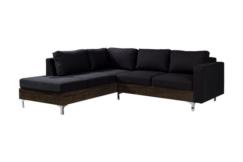 Oberting 3-seters Hjørnesofa - Svart - Sofa med sjeselong - 3 seters sofa med divan